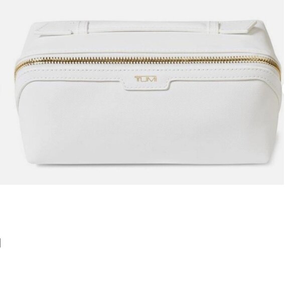 TUMI Luxe Gold-White Travel Pouch (NWT) - Picture 1 of 6